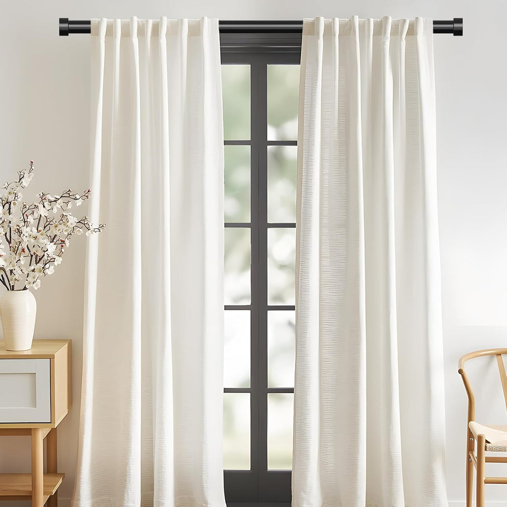 Gold Curtain Rods for Windows 66 to 120 Inch(5.5-10 Feet),1" Diameter Drapery Rods with Modern Style End Cap - Set of 2