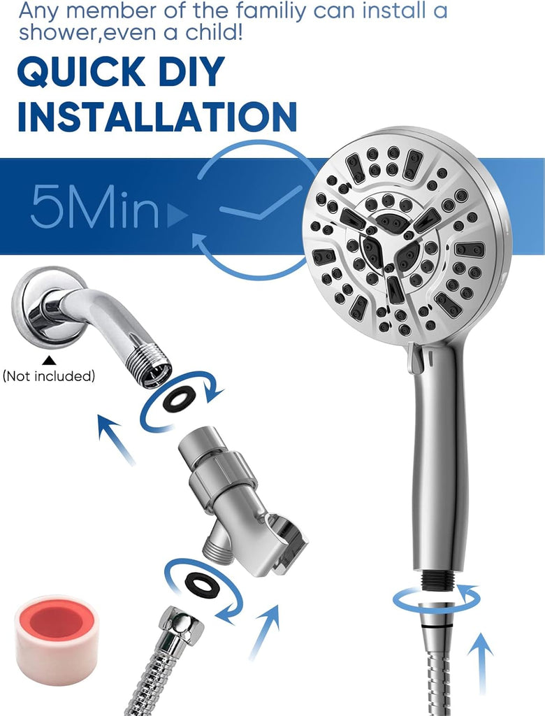 High Pressure Shower Head Handheld 5" Large