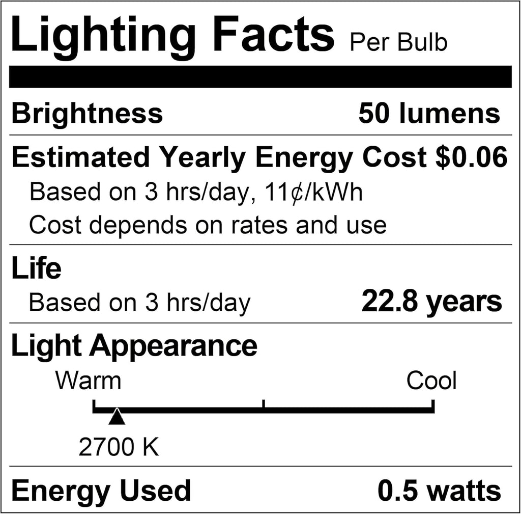 C7 LED E12 Candelabra Bulb Small Edison Candle Night Light Bulbs Salt Lamp Bulbs 0.5W Equivalent 5W 7W Warm White