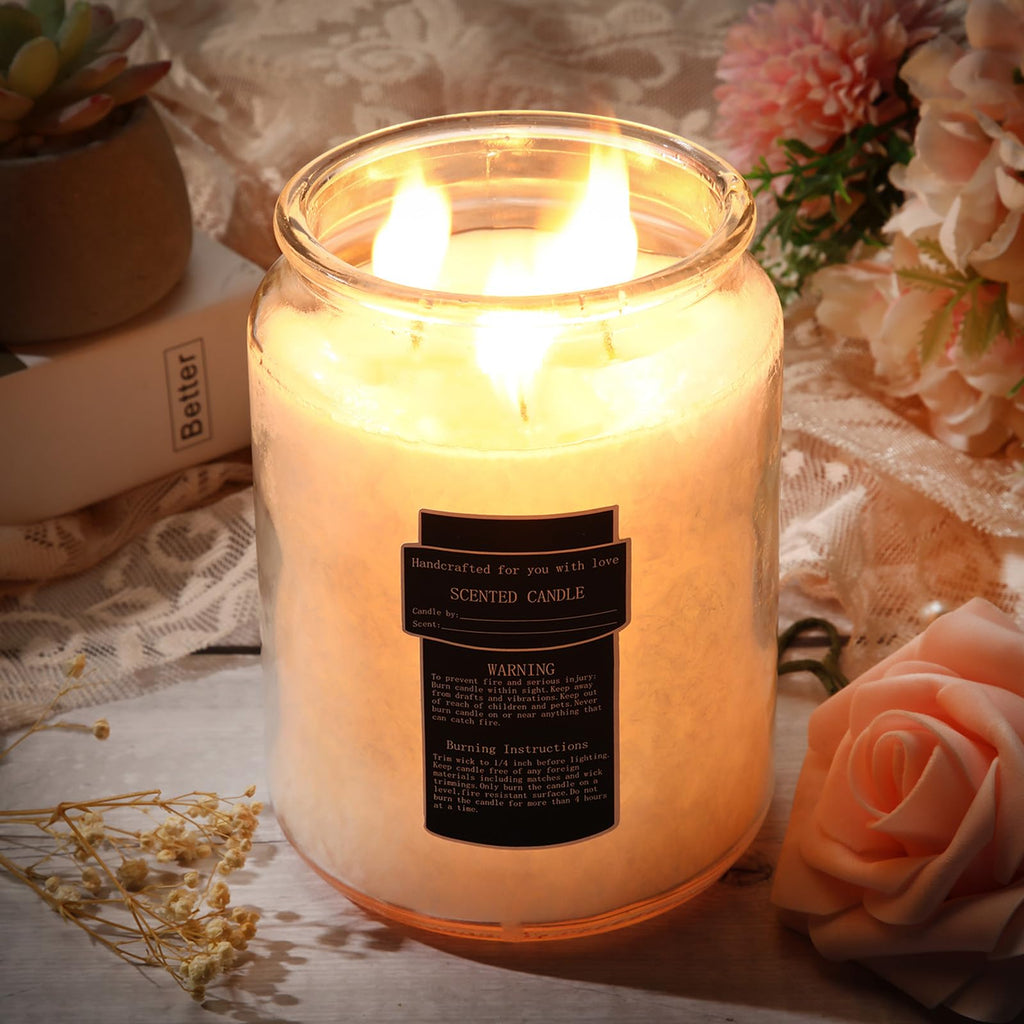6 Pack 25 oz Glass Candle Jars with Lids for Making Candles
