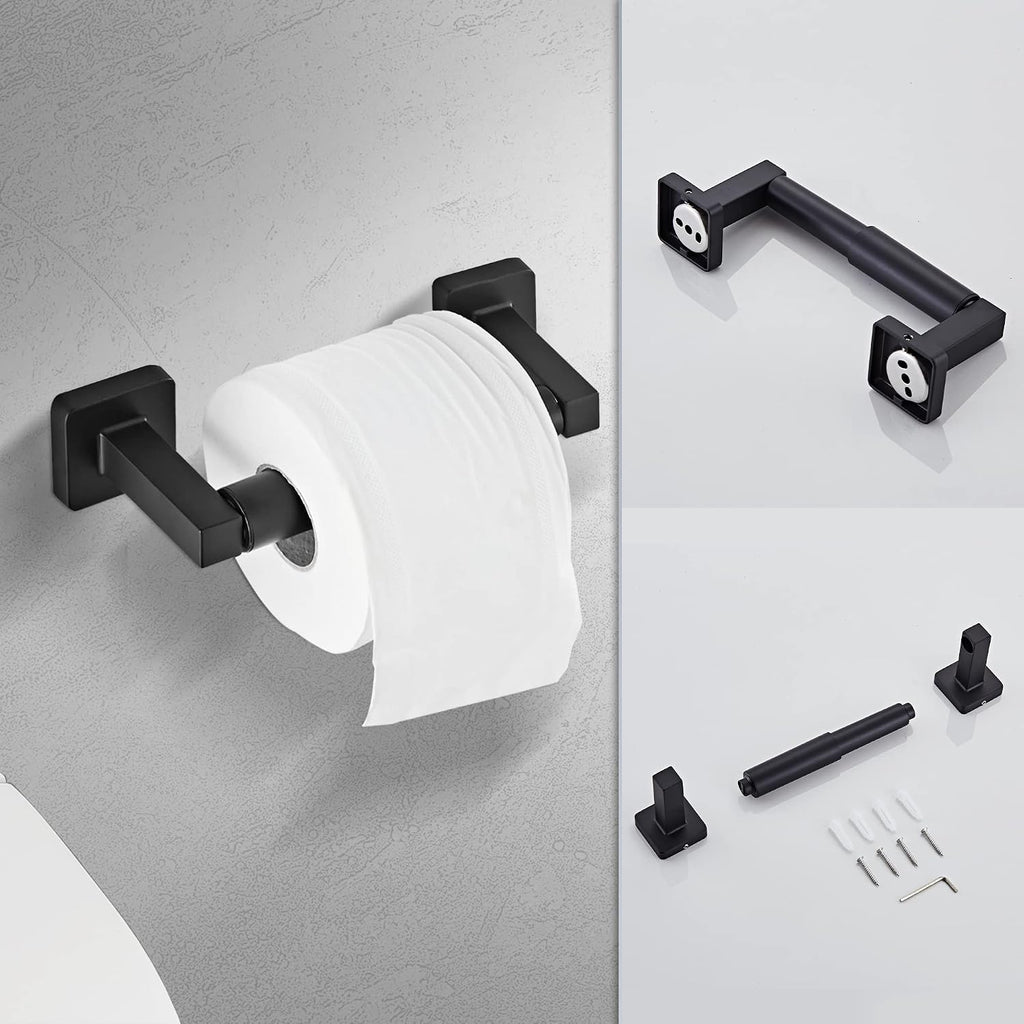 Matte Black Bathroom Hardware Set 4 Pieces,Bathroom Accessories Set Stainless Steel Wall Mounted, Hand Towel Bar