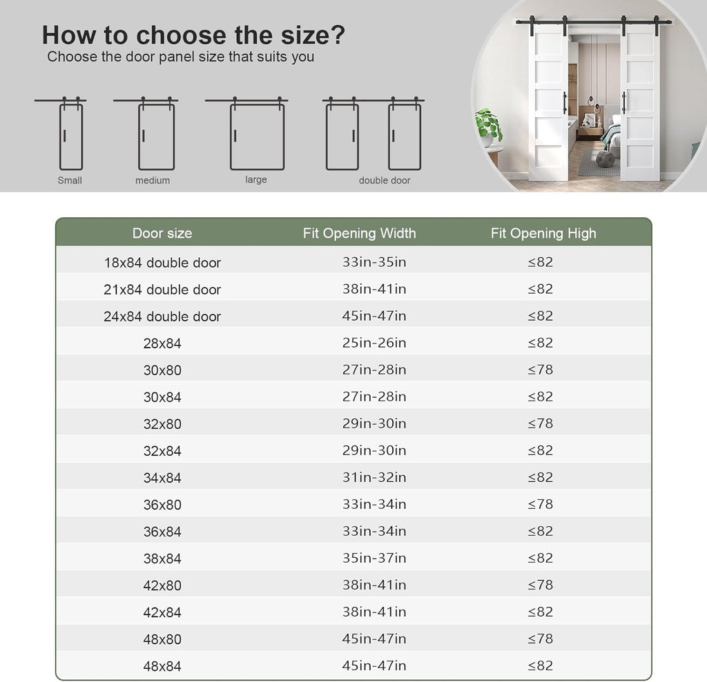 Double 21inx84in White Barn Door and 7FT Sliding Barn Door Hardware Kit Included,Solid,MDF, PVC Surf