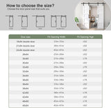 Double 21inx84in White Barn Door and 7FT Sliding Barn Door Hardware Kit Included,Solid,MDF, PVC Surf