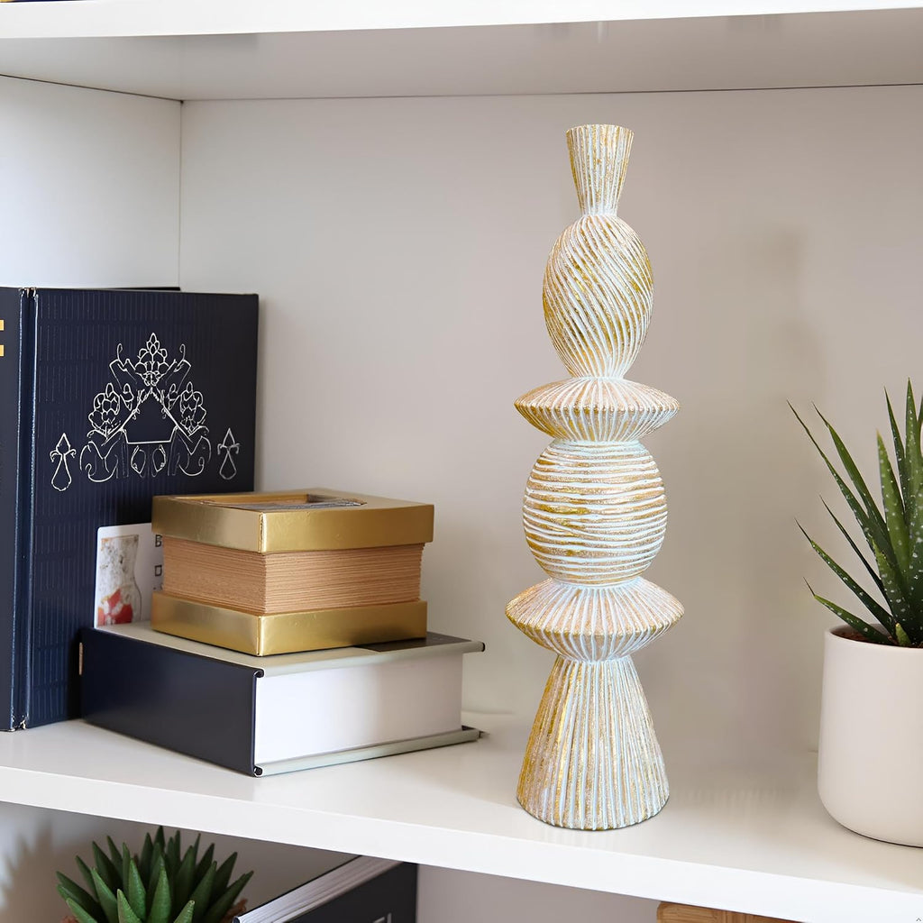 15" Modern Abstract Tower Decorative Sculpture, Chess Sculptures,Home Decor,Coffee Table Statues,Shelf Top Decor