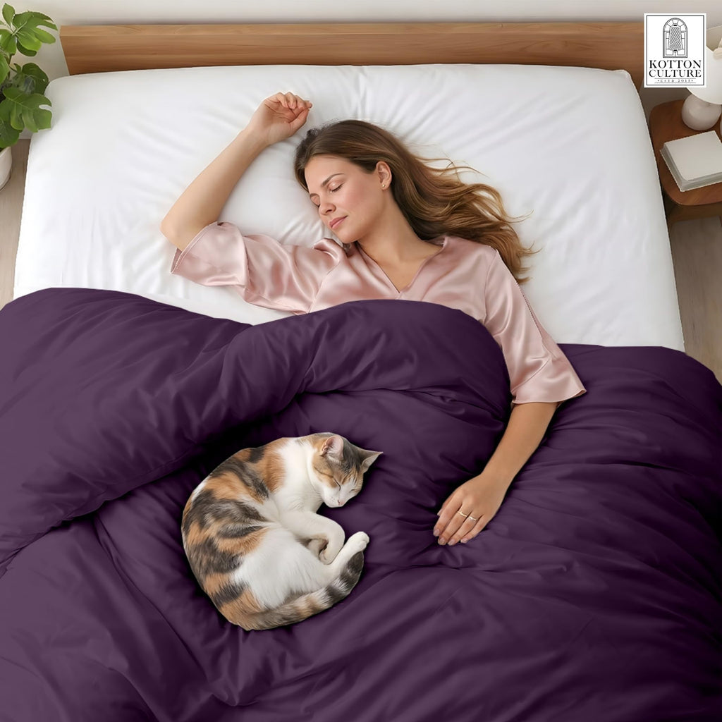1 Pc Duvet Cover Queen Size/Full Size-100% Egyptian Cotton 600 Thread Count Ultra Soft Premium Durable Comforter