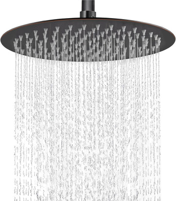Round Rainfall Shower Head High Pressure Stainless Steel Waterfall Large Rain Shower Head Ultra Thin Design,Oil Rubbed