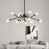 Sputnik Chandeliers for Dining Room Light Fixture Over Table, Modern Crystal Chandeliers, 12 Lights Black Lighting Fixtures for Living Room Bedroom Kitchen Island Bar A116-B08L9989YK