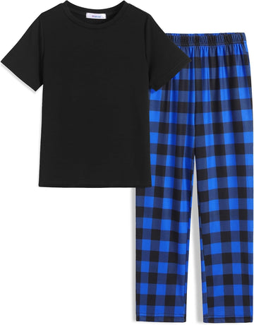 Boys Pajamas Short Sleeve Long Pants 2 Piece Pajama Set for Boys