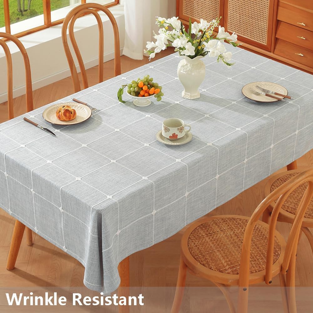 52 x 70 Cloth Tablecloths Rectangular Blue Table Coth Rectangle Table Summer Farmhouse Cotton Tablecloth(Blue,70"x52"