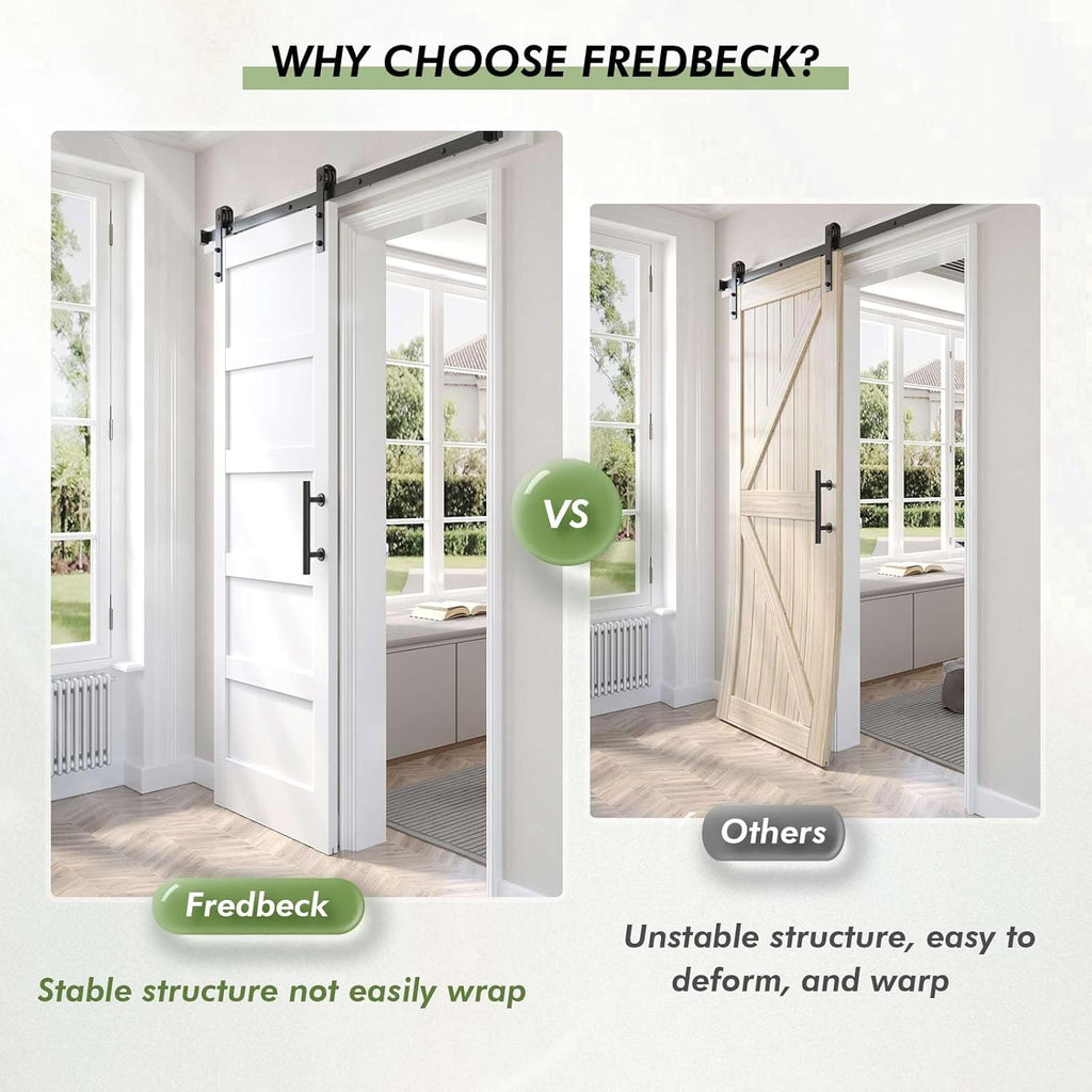 Double 24x84 inch White Barn Door with 8FT Barn Door Hardware Kit Included,with MDF and Wood,DIY Ass