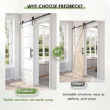 30x84 inch White Barn Door with 5.5FT Sliding Door Hardware Kit Included & Handle,Solid,MDF, PVC Sur
