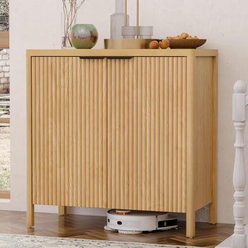 31.5'' Sideboard Buffet Cabinet with Storage Fluted Sideboard Buffet with Adjustable Shelves Coffee Bar Console Table