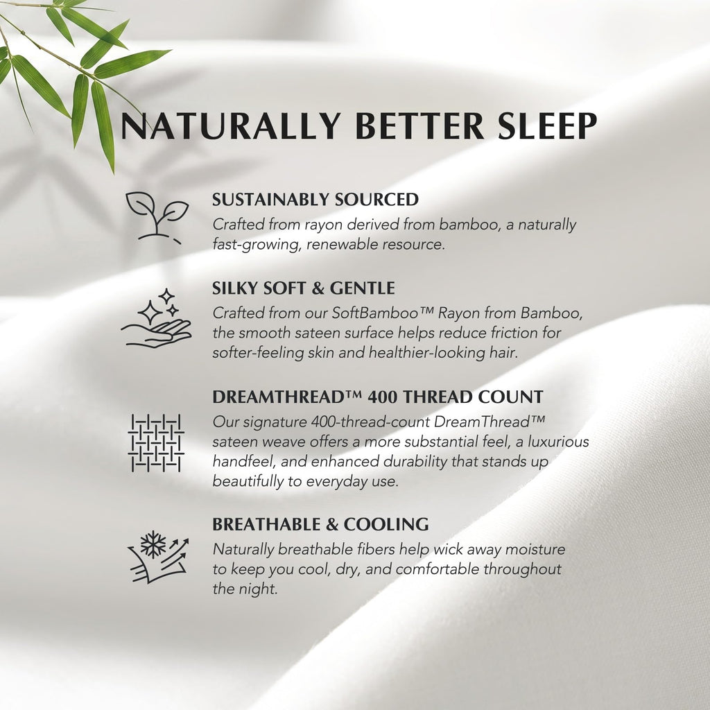 100% Rayon from Bamboo Sheet Set, Bright White