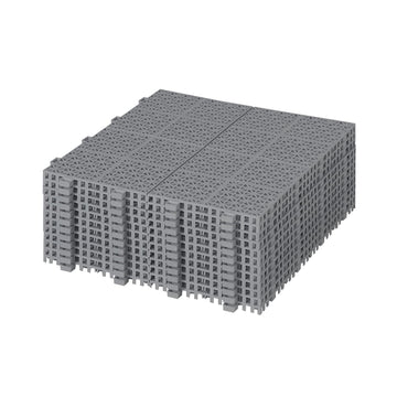 Interlocking 12 PCS Black Drainage Tiles 12 x 12 x 0.43 Inches, Outdoor Floor Tiles for Pool Shower Bathroom Deck Patio