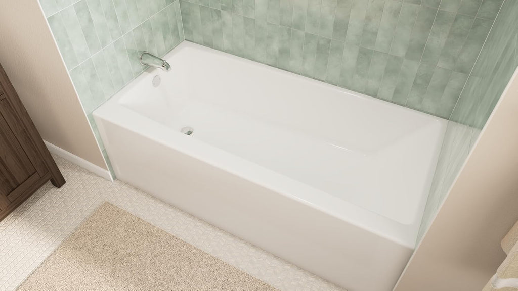 Prism 60 in. L x 30 in. W Acrylic Alcove Left-Hand Drain Bathtub, White