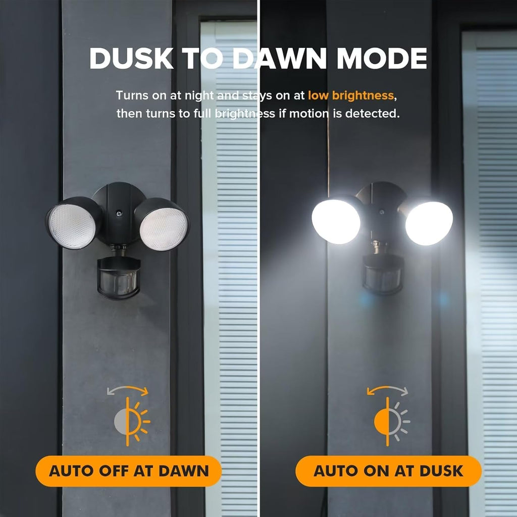2 Pack 32W 3500 Lumen LED Security Lights Motion Sensor Light Outdoor, 5000K Daylight, IP65 Waterproof, Dusk to Dawn