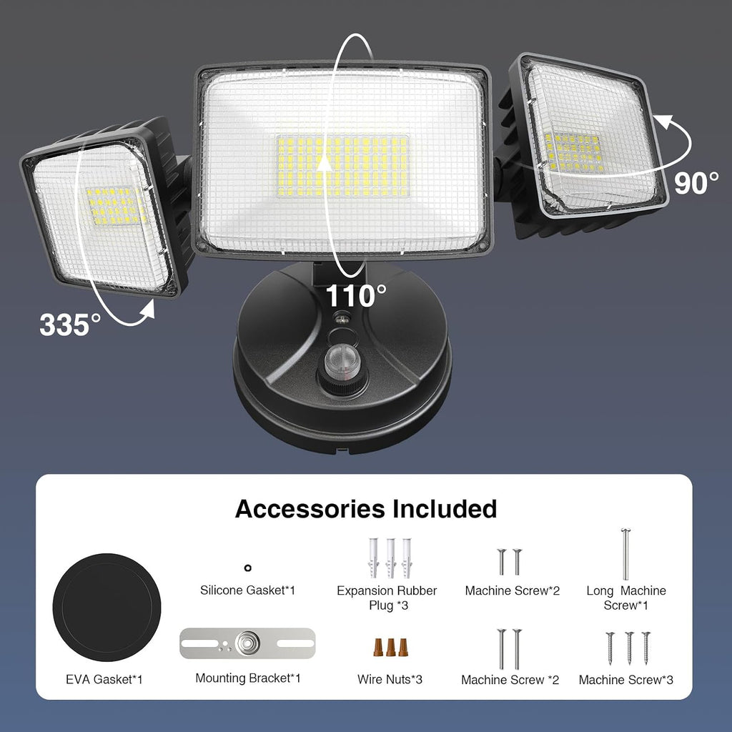 100w Dusk to Dawn Outdoor Lighting,11000LM Led Outdoor Light from Dusk Till Dawn,Super Bright Flood Light,IP66