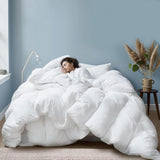 | Hotel-Quality All-Season Down Comforter Queen | Lightweight Yet Warm Duvet Insert for Hot Sleepers