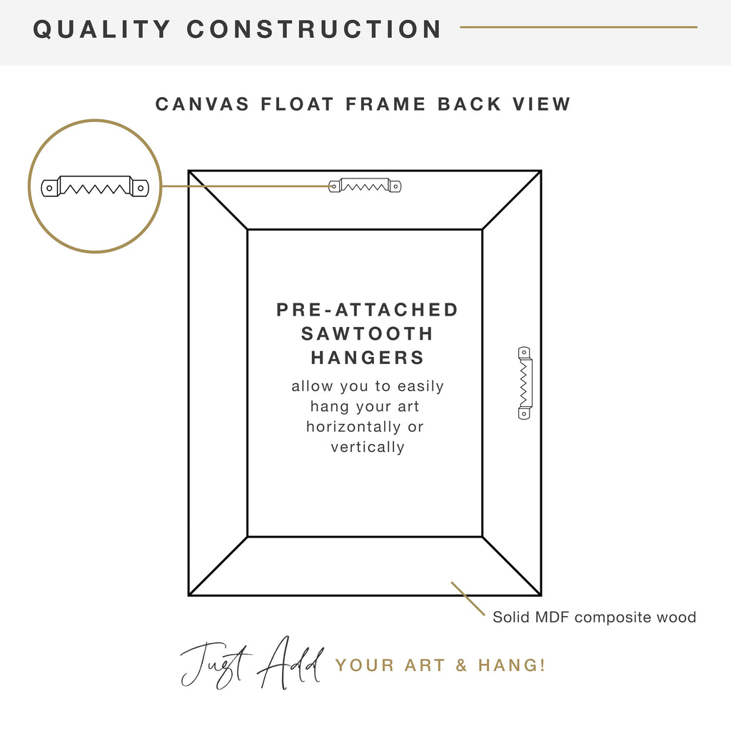 Canvas Float Frame, 16x20, Walnut Woodgrain