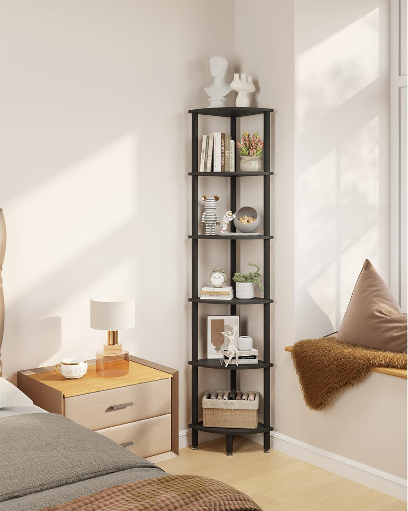 6 Tier Corner Shelf Stand, Industrial Corner Display Rack
