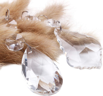 Pack of 12 Clear Crystal Chandelier Prisms Pendants Glass Pendants Beads (6pcs Teardrop + 6 pcs Maple Leaf Crystal