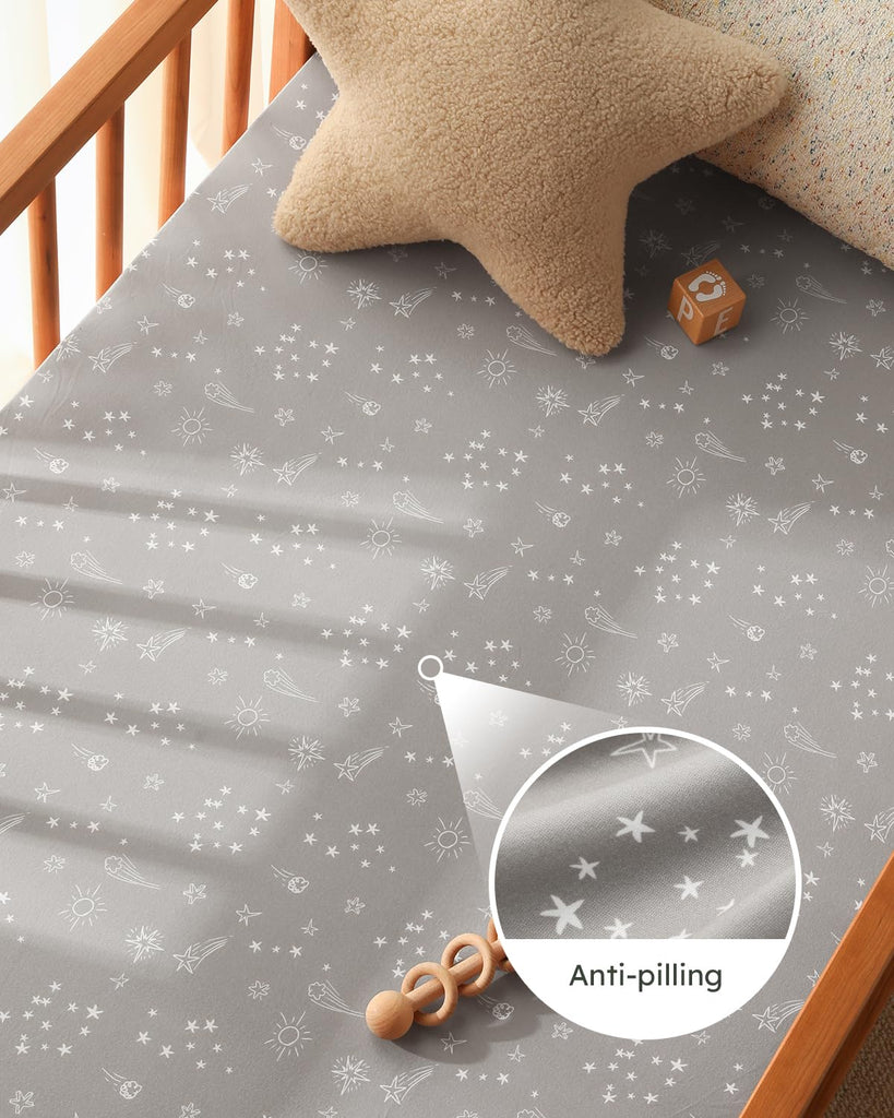 Pack and Play Sheets Fitted 3 Pack, Mini Crib Sheets for Pack N Play Mattress Stretchy Portable Playard Sheets, Soft