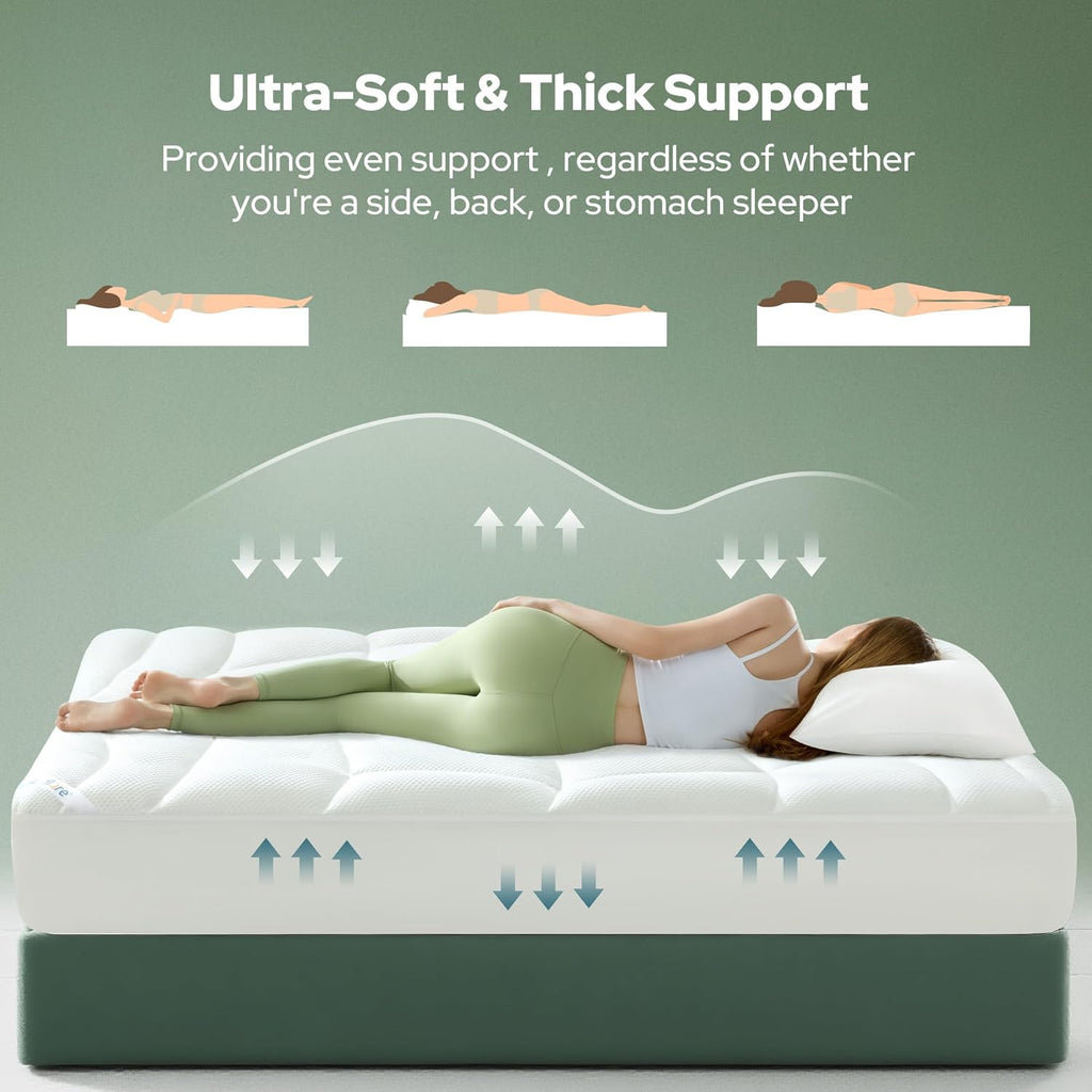 King Mattress Topper, Soft TencelTM Blend Pillow Top Mattress Pad