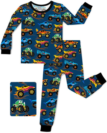 Bamboo Viscose Toddler Kids Pajamas Set, Long Sleeve Boys