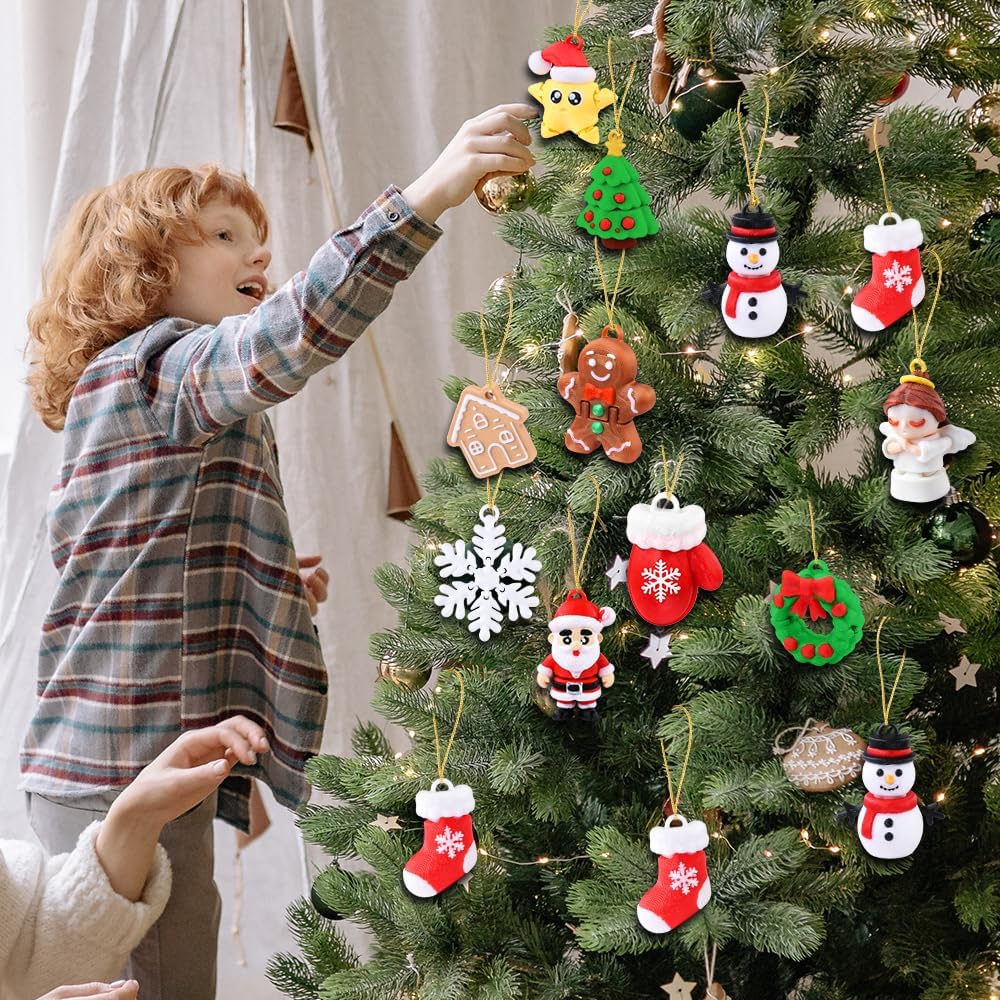 Christmas 3D Printed Ornaments Decorations - Set of 24