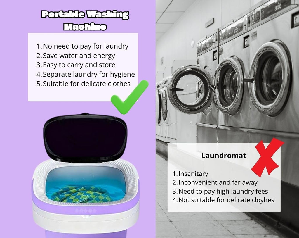 Portable Electric Foldable Mini Washing Machine 16L - Touch Digital Control for Baby Clothes, Underwear, Camping, RV