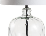 26.5" Clear Glass and Black Metal LED Table Lamp