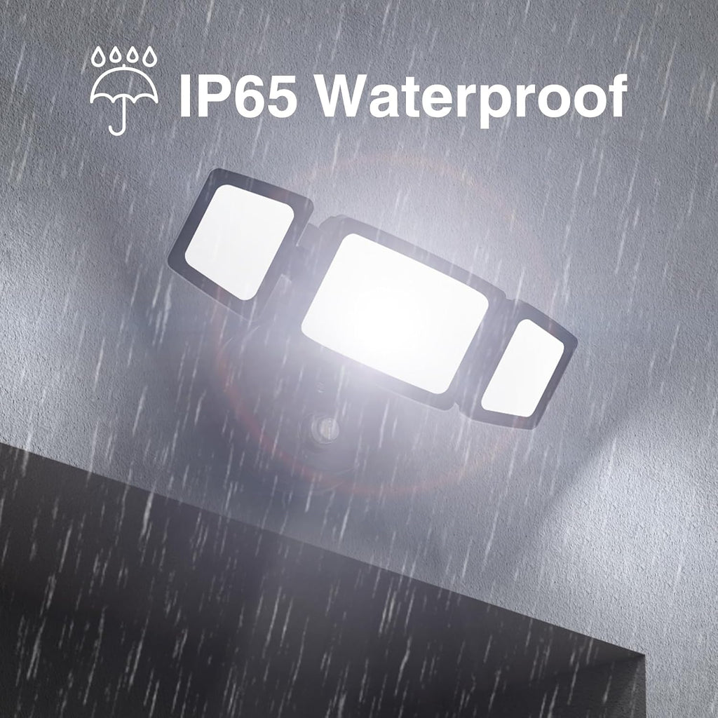 80W Dusk to Dawn Outdoor Lighting,8000LM Black Flood Lights Outdoor,IP65 Waterproof Exterior Security LED Light,3