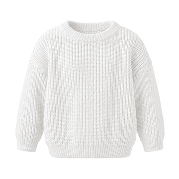 Toddler Baby Girl Boy Knit Sweater, White