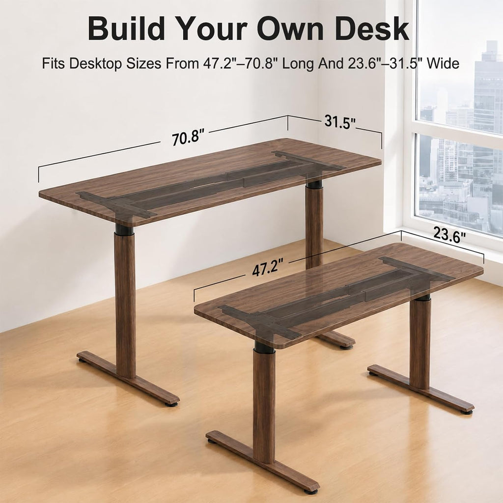 Dual Motor Standing Desk Frame,Sit Stand Desk Base Only,Walnut
