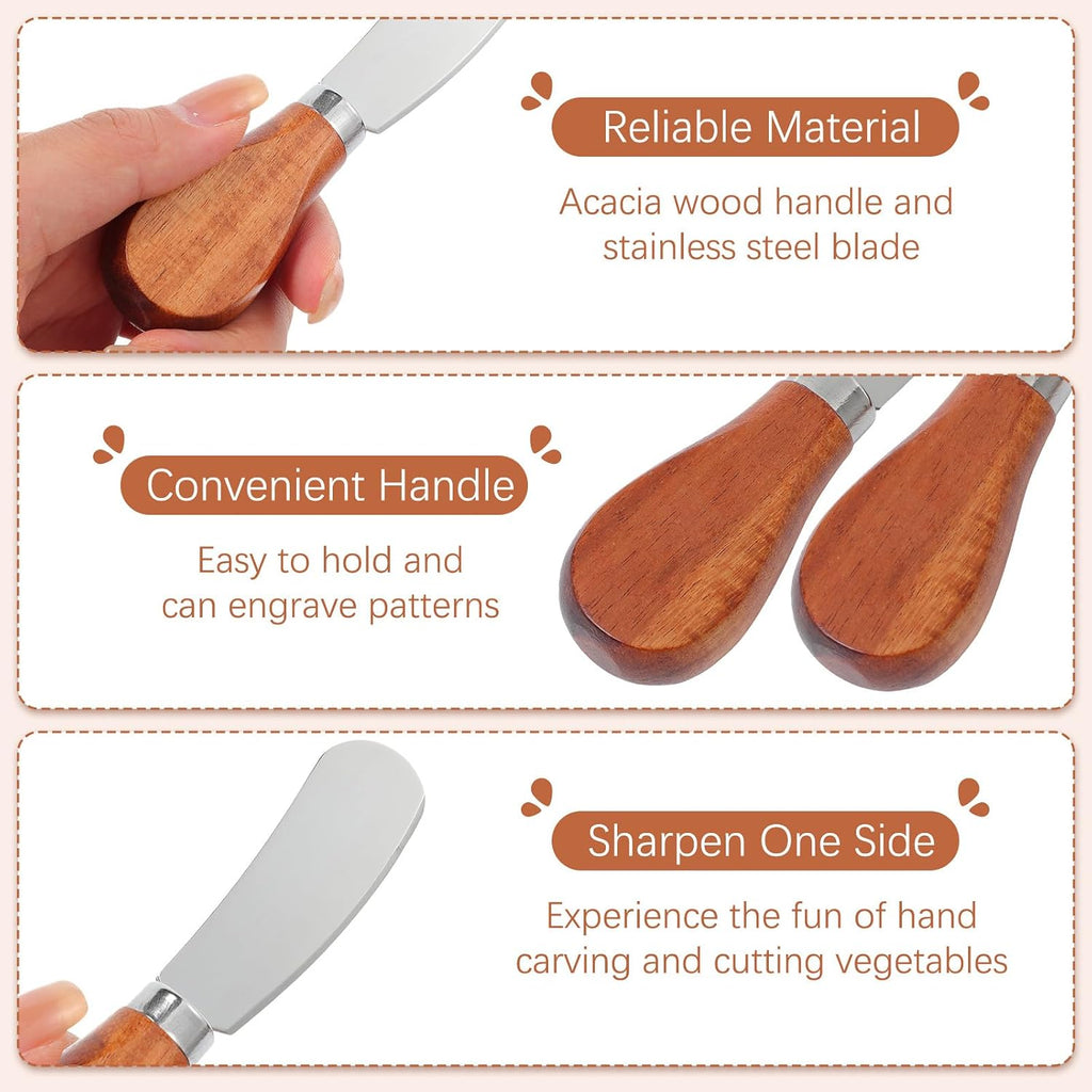 12 Set Acacia Wood Charcuterie Board with Knife Wooden Serving Tray with Groove Acacia Wood Cutting Board with Gift
