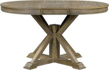 Extendable Round Dining Table for 4-8, Farmhouse 42"-54'' Expandable Kitchen Table with Removable Leaf and Pedestal
