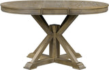 42"-54" Farmhouse Extendable Dining Table for 4-6 with 12" Butterfly Leaf Round-to-Oval Top Cross-Base Legs, Kitchen