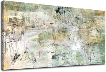 Brown Green Abstract Wall Art - Unearthed World Abstract Canvas Pictures for Wall Decor Modern Abstract Canvas
