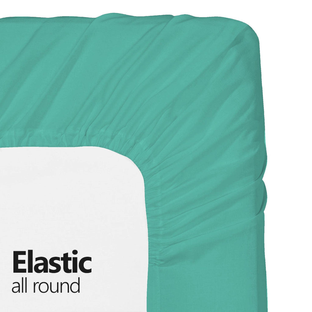 Twin XL Microfiber Fitted Sheets, 2-Pack, Soft, Deep Pocket, Aqua Blue