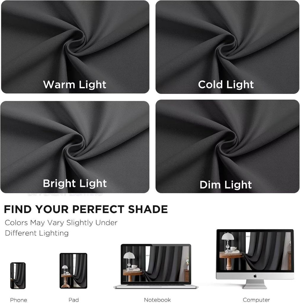 Blackout Curtains 63 Inch Length 2 Panels Set, Thermal Insulated Long Curtains& Drapes 2 Burg, Room Darkening Grommet