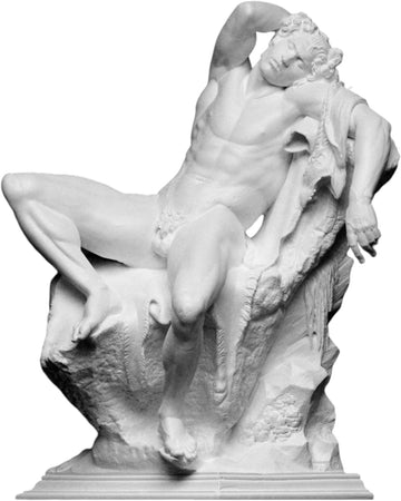 Faun Barberini White Alabaster Mythological Greek Roman Figurine 20cm / 7.85"