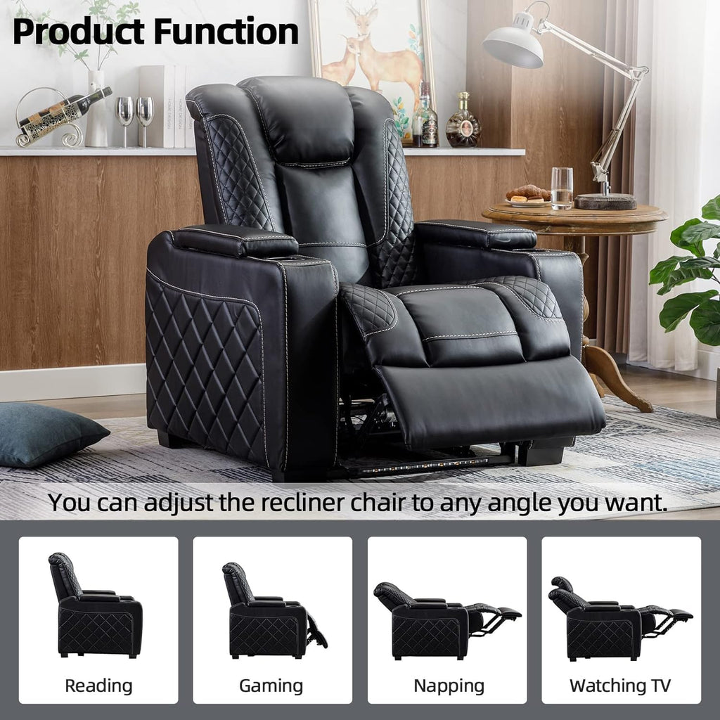 Electric Power Recliner Chair with Ambient Lighting