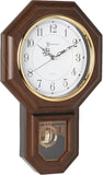 Timekeeper Essex Faux Wood Traditional Schoolhouse Pendulum Wall Clock for Home and Office, Westminster Chime, Clock Size 17.5 Inch x...