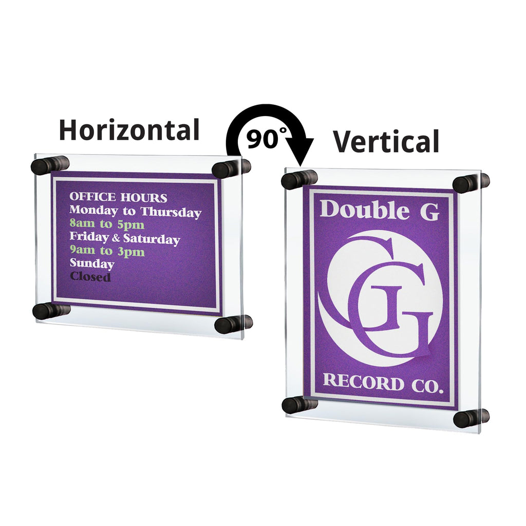 Acrylic Floating Double Panel Wall Frame, 24" x 36" Graphic, Overall: 28" x 40", Black