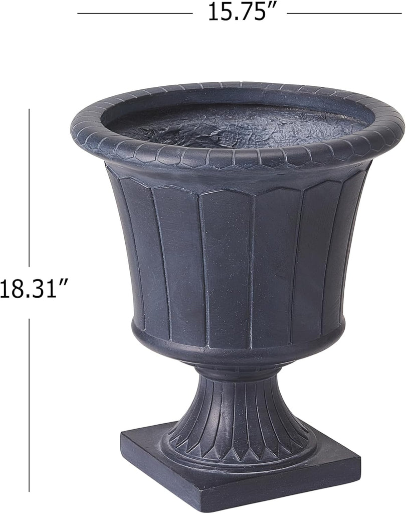 Cisal Round Concrete Planter, Garden Flower Pot with Drainage Hole, MGO Patio Urn Planter for Outdoor Plants, Outdoor