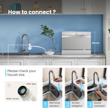 MDC22P2ASS Countertop Dishwasher, 6 Place Settings & 6+2 Washing Cycles Portable Dishwashers, Dish Washer for Dorm