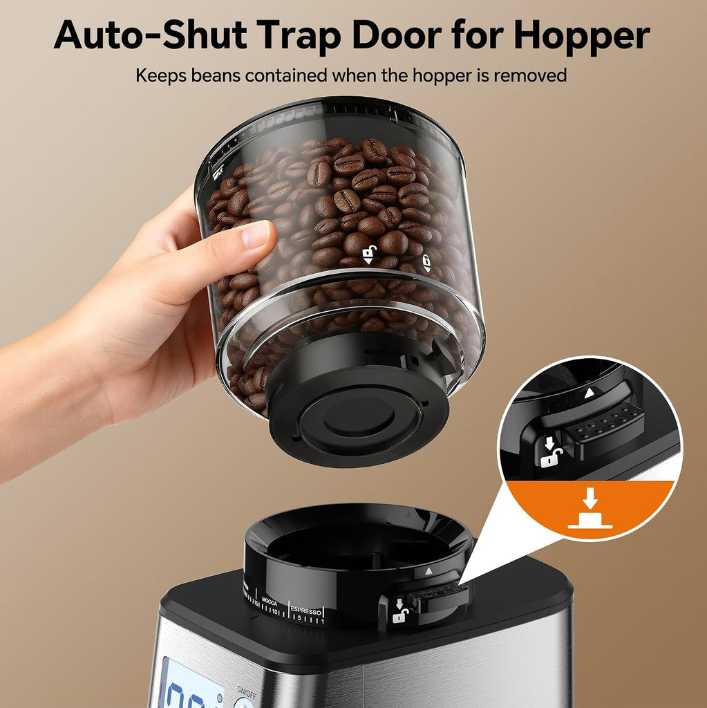 Conical Burr Coffee Grinder, 51 Precise Grind Settings Automatic Coffee Grinder, Smart Dual Control LED Display, 1-12