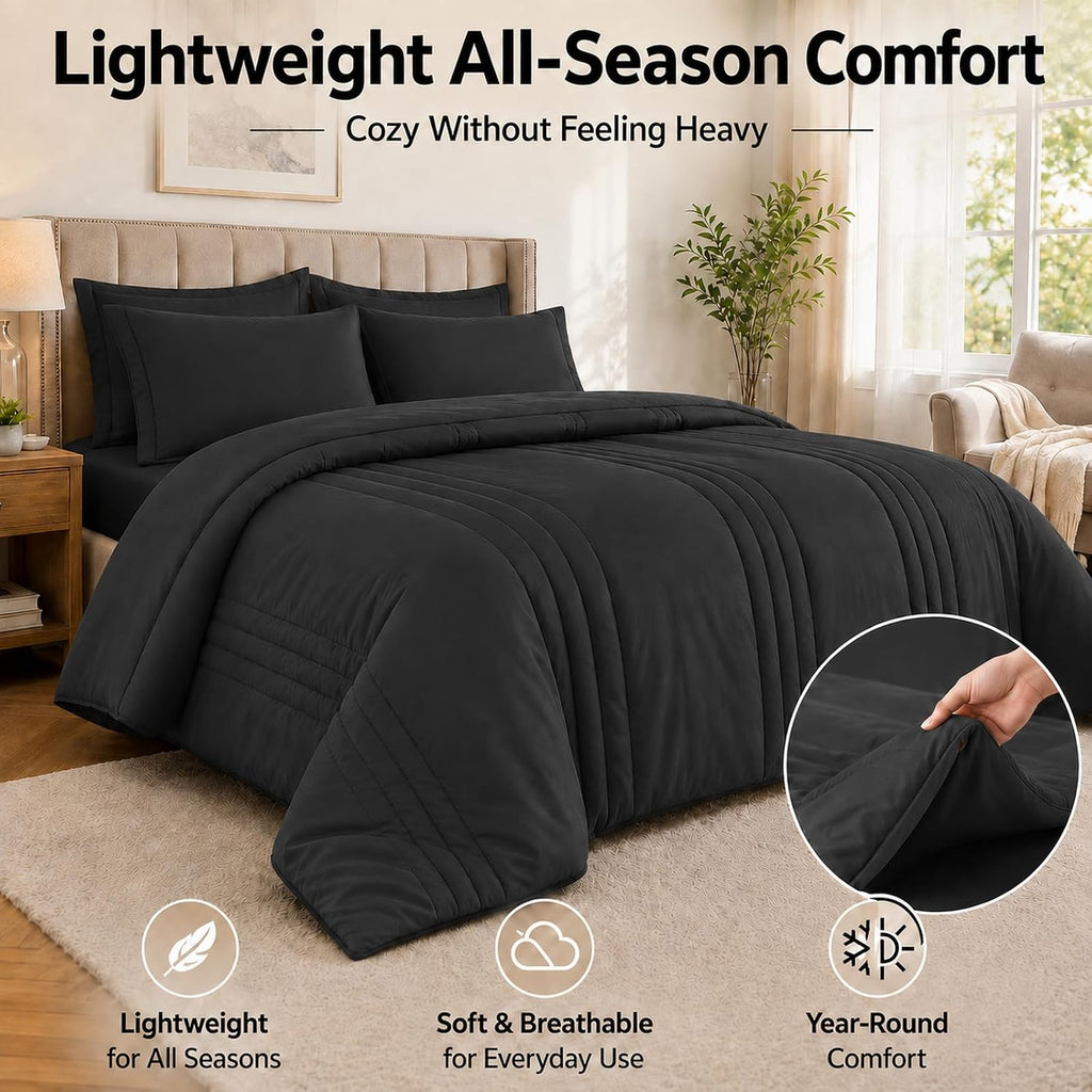 Twin XL Comforter Set, Ultra-Soft Bed in a Bag Twin XL Size 5 Pieces, Dorm Room Essentials for Boys, Bedding Set with - Set of 5