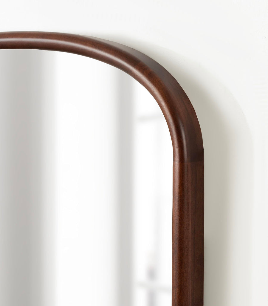 Talma Arched Oval Wall Mirror; 24 x 36; Dark Walnut; Transitional Capsule Mirror with Solid Poplar Wood Frame and