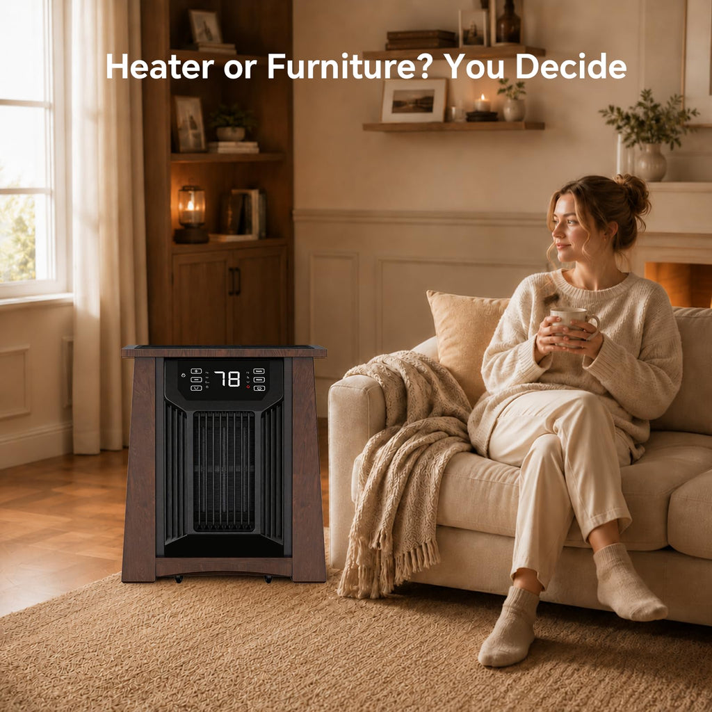 Infrared Cabinet Heater, 1500W Space Heater with Remote & Timer